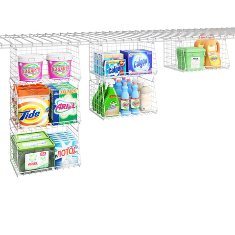 Sonyabecca White patent finish adds clean, modern touch to laundry rooms.