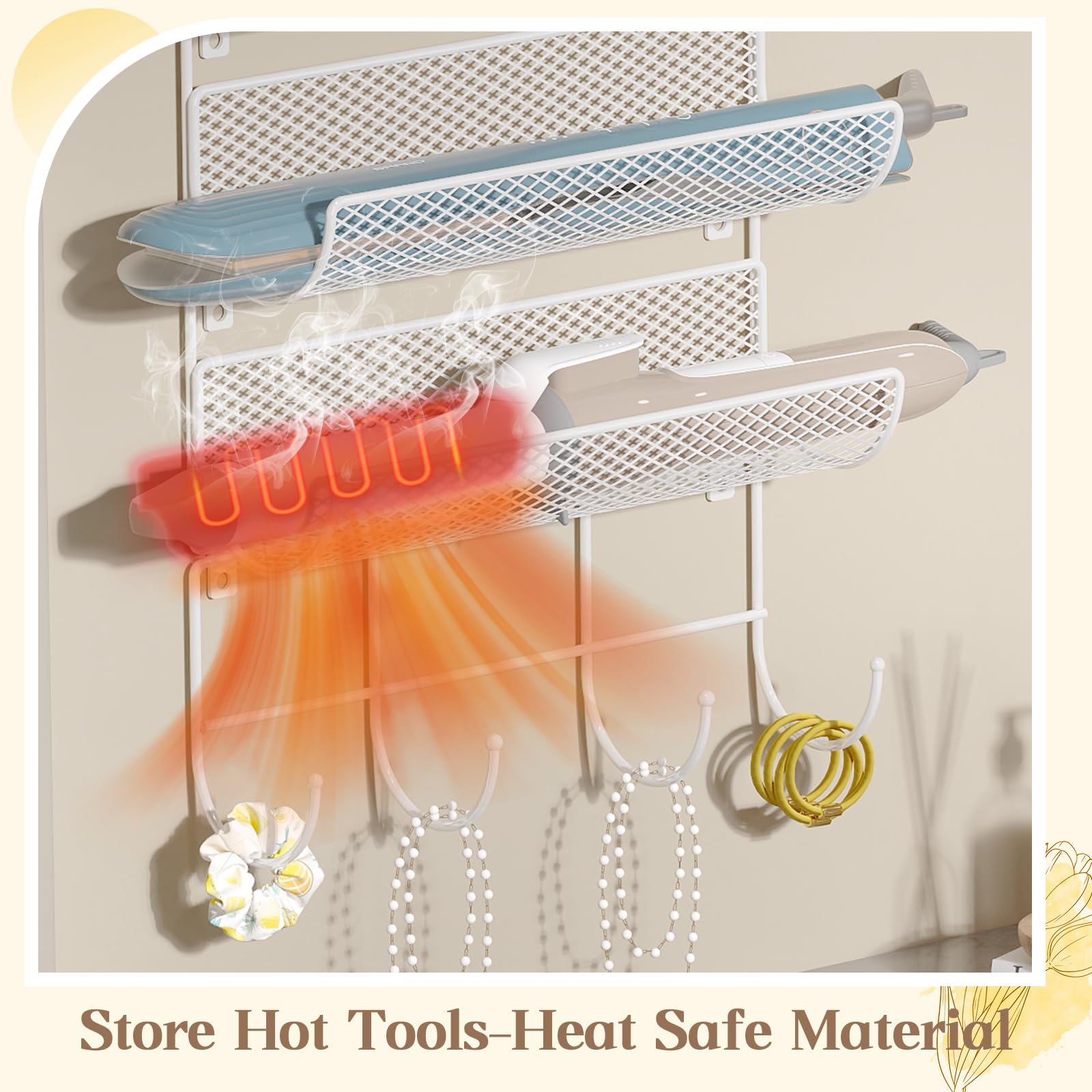Sonyabecca wire basket stores cosmetics and small accessories for easy access