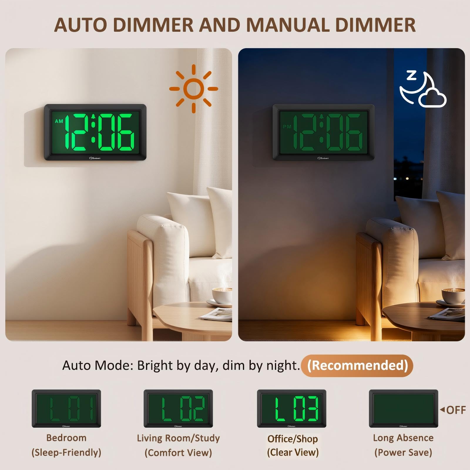 Soobest alarm function showcased for reliable wake-up with snooze.
