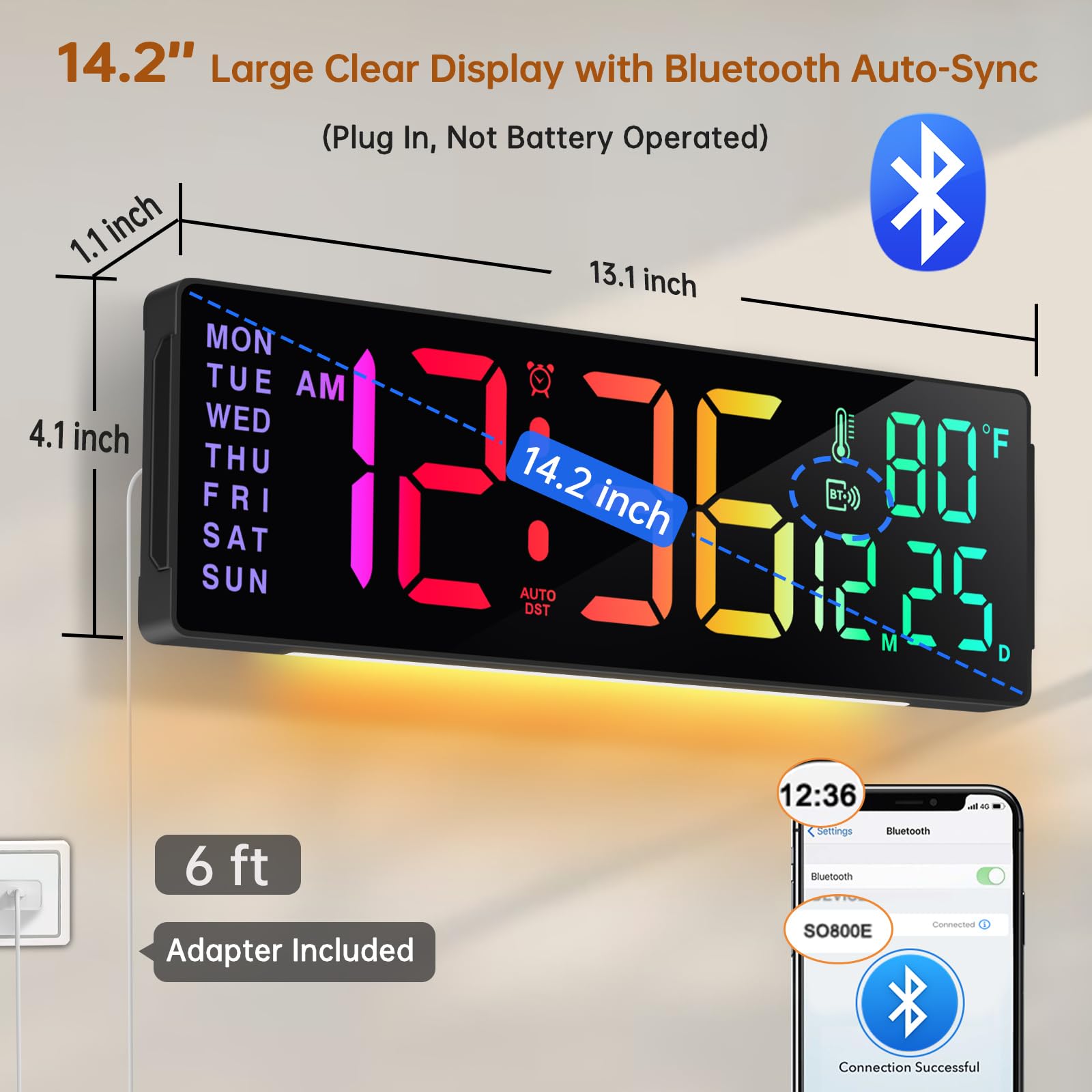 Soobest clock uses Bluetooth to auto-sync time for accuracy