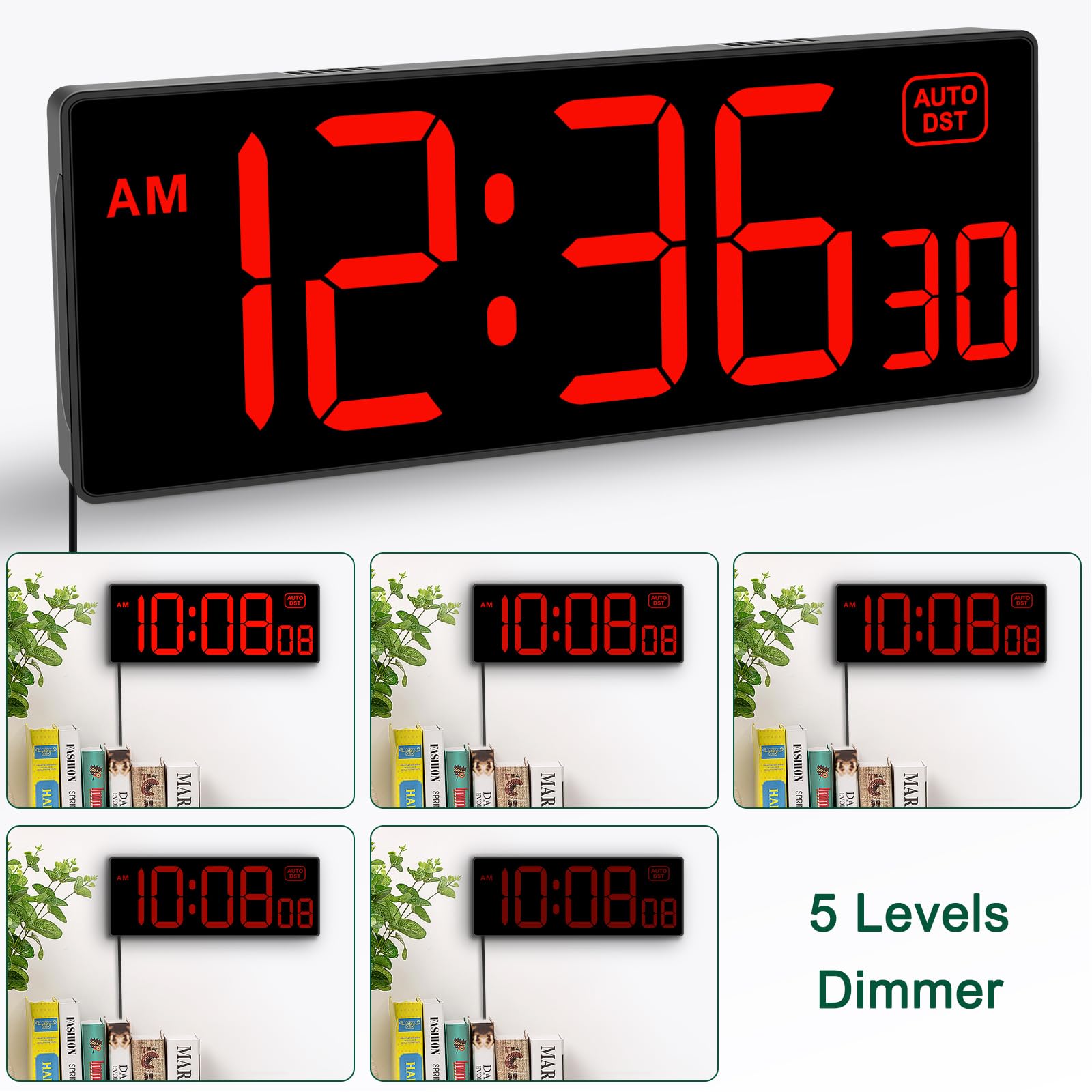 Soobest wall clock featuring auto DST and 12/24-hour formats for flexible timekeeping