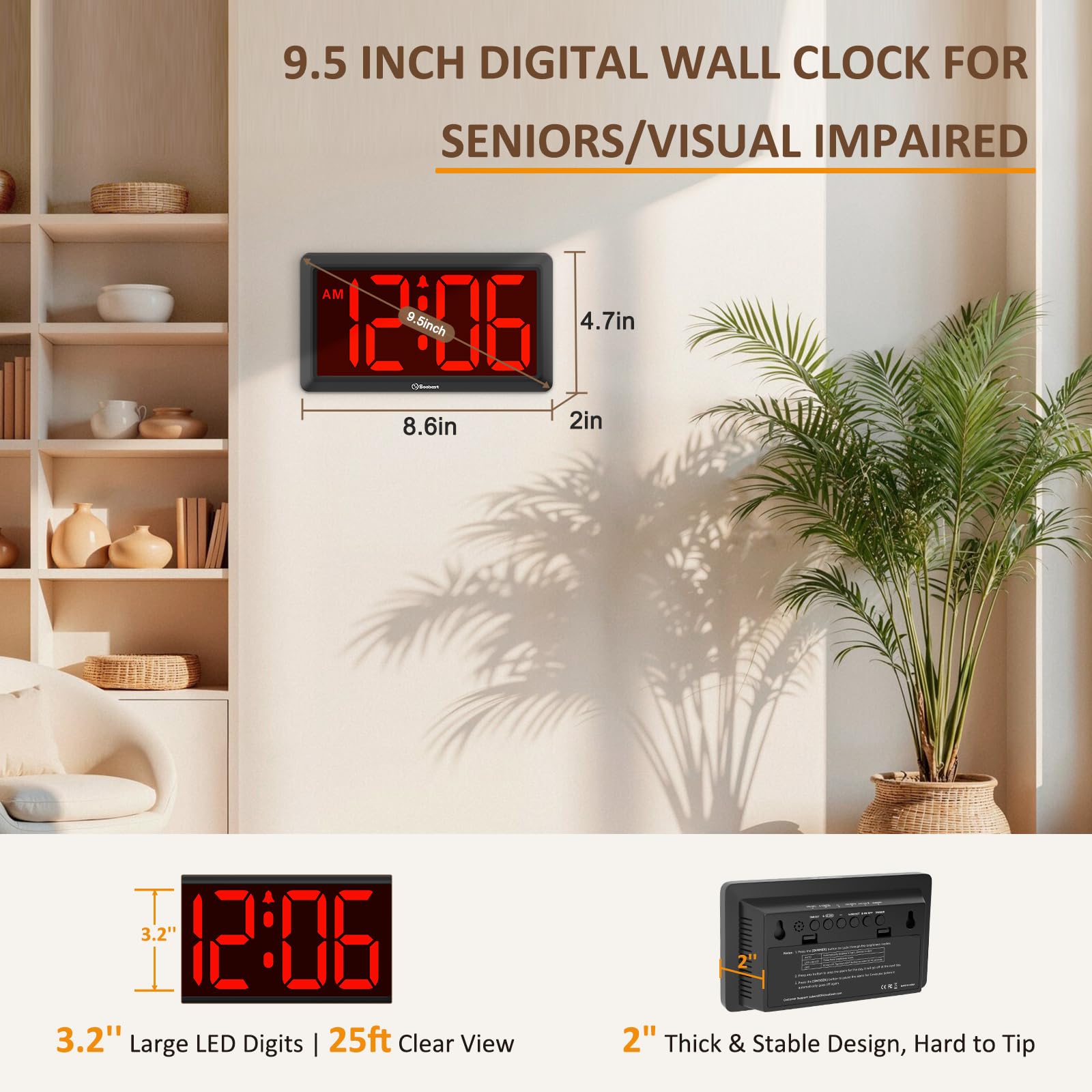 Soobest cordless battery-powered clock frees from wires.