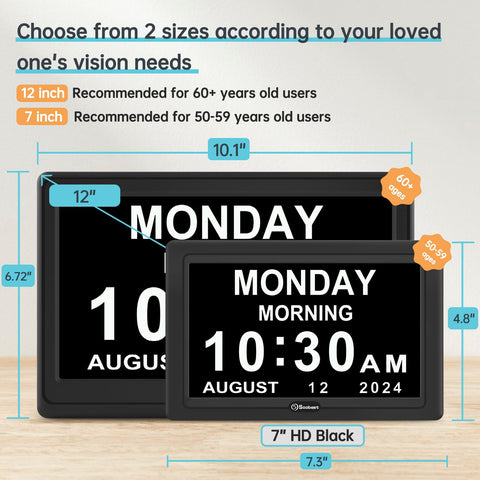 Soobest dementia clock shows 20 alarms to support daily routines