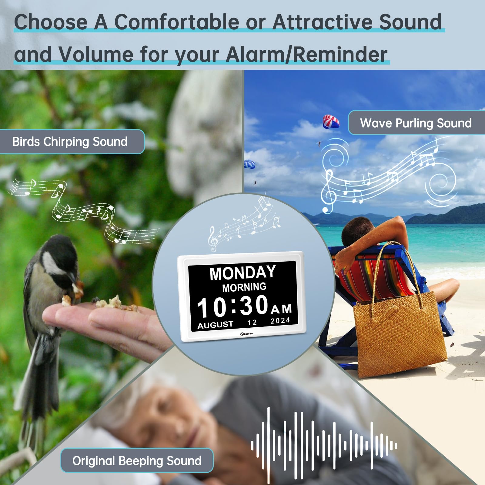 Soobest dementia clock auto DST keeps time accurate without manual changes.