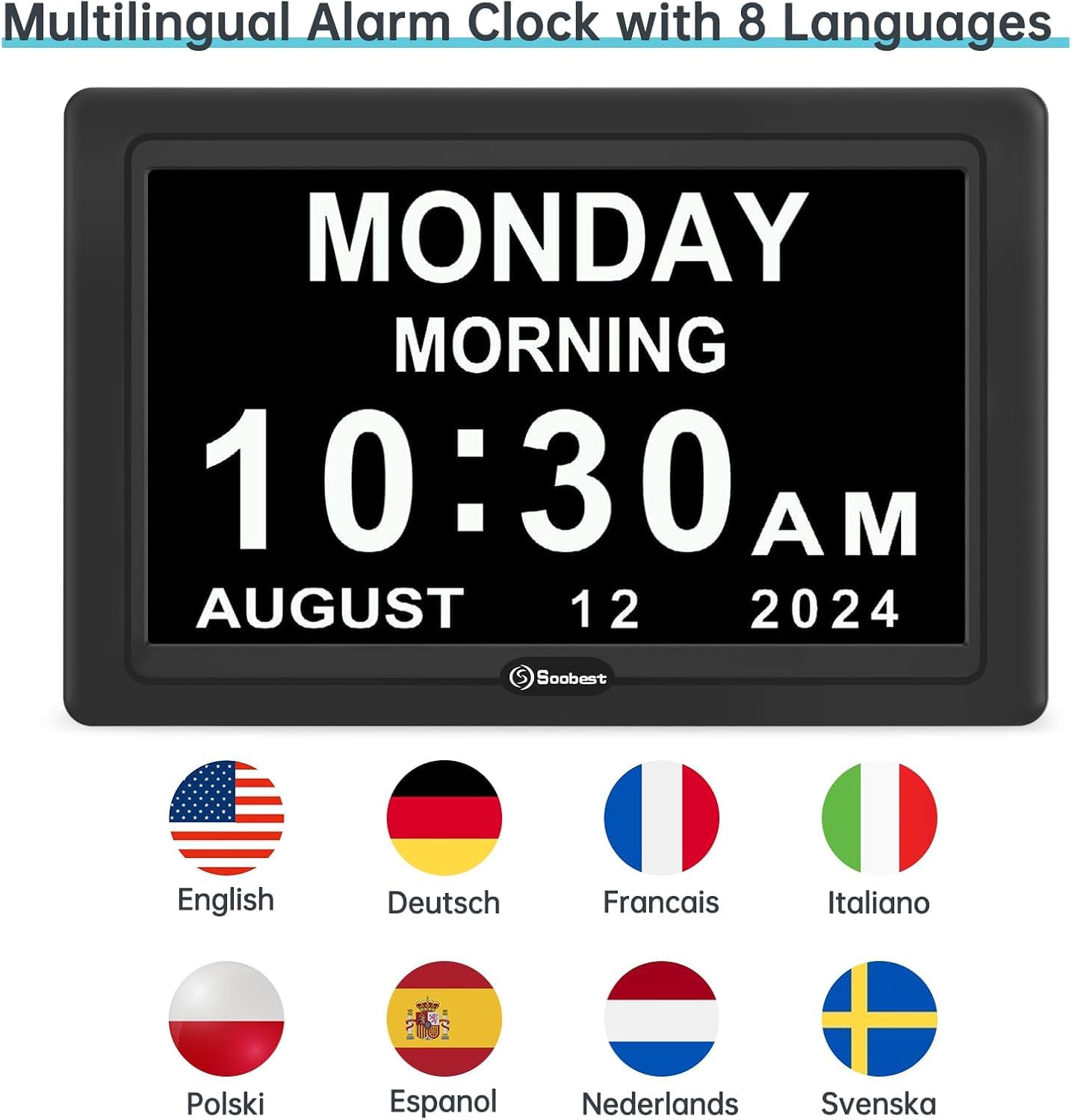 Soobest day-date display helps tracking calendar and events