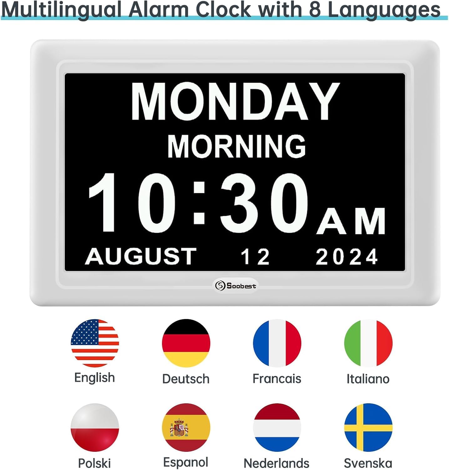 Soobest large display shows six time periods for daypart awareness.