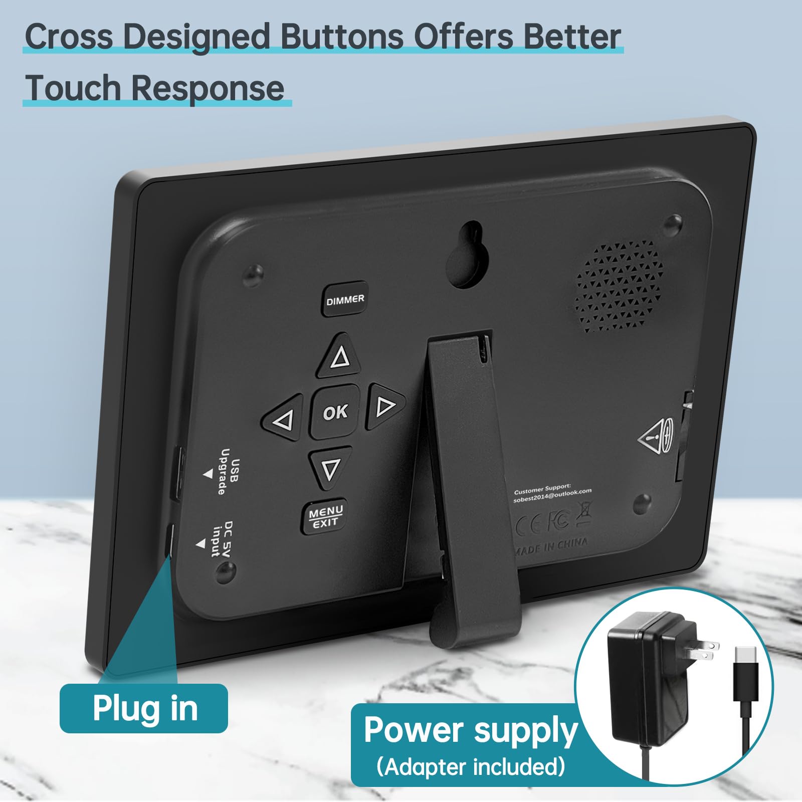 Soobest large clock with clear icons supports independence