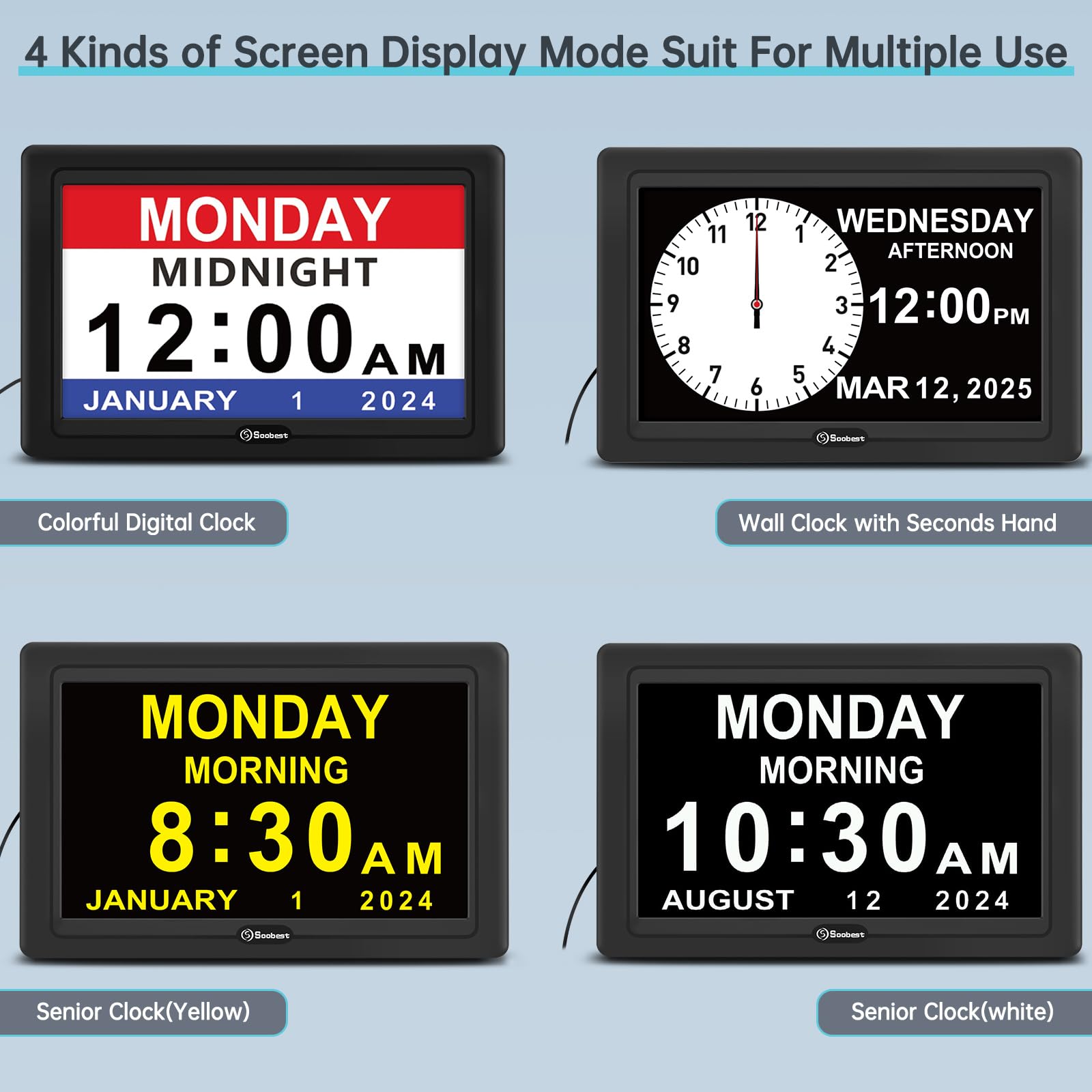 Soobest memory-function clock preserves settings during outages