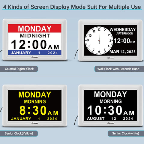 Soobest clock memory function preserves settings after power outages.