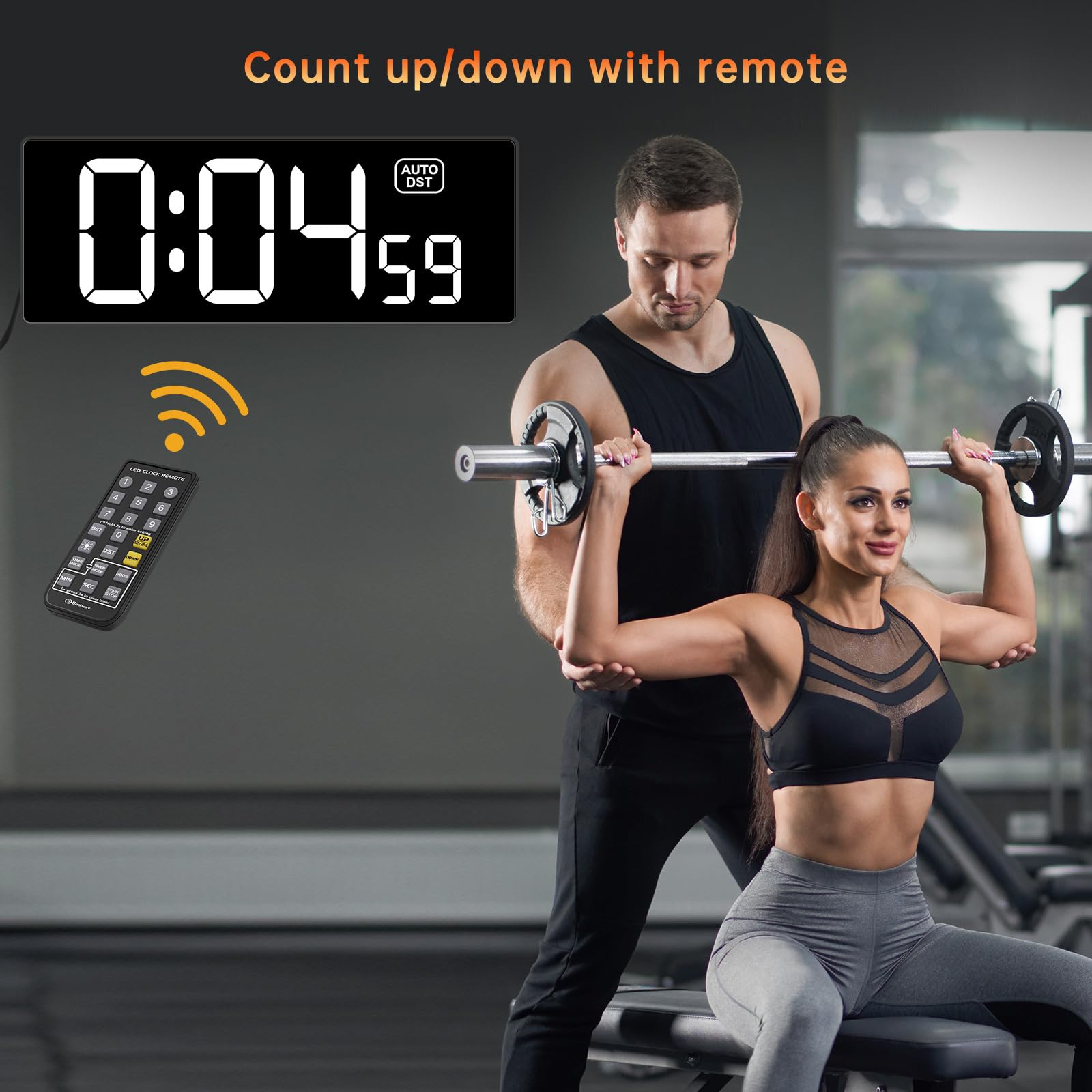 Soobest clock remote control keeps adjustments effortless during workouts.