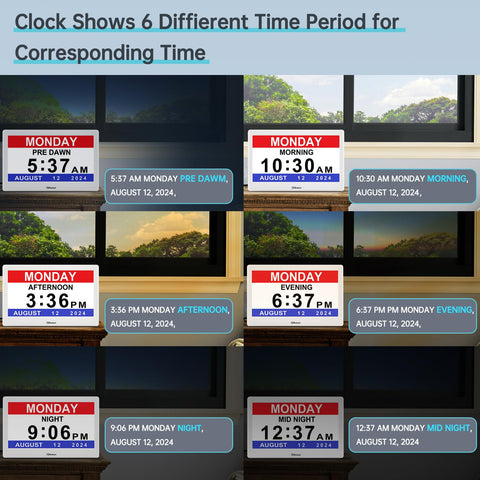 Soobest clock supports eight languages for multilingual homes.