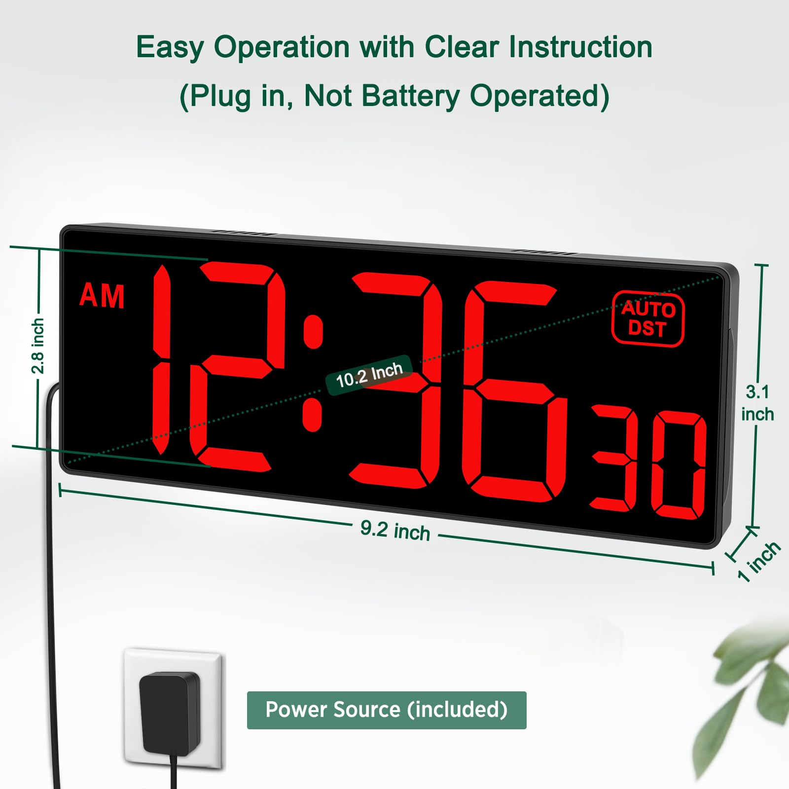 Soobest clock with a five-level dimmer for comfortable viewing in any light