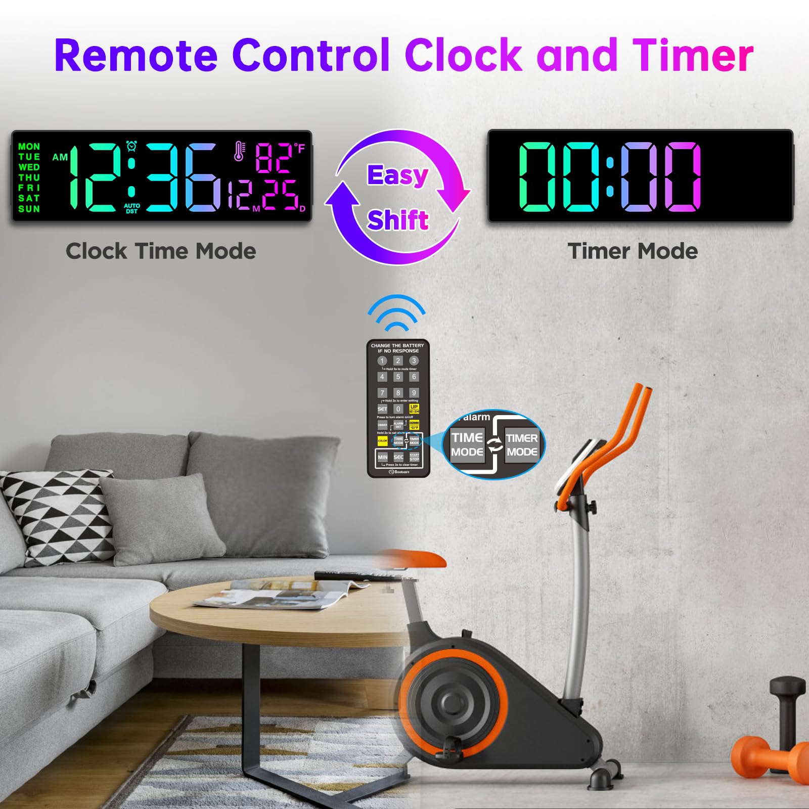 Soobest clock in living room adds vibrant, practical décor