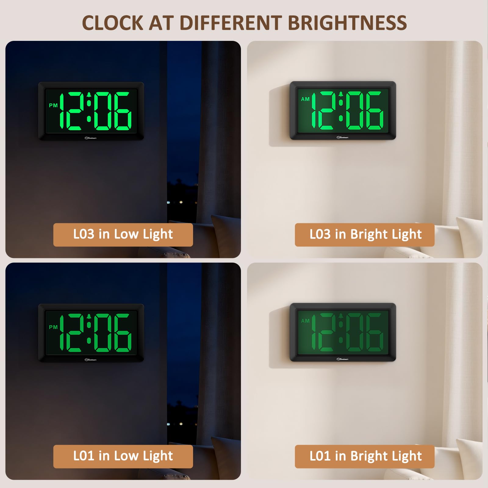 Soobest modern wall clock suitable for living rooms, kitchens, and offices.