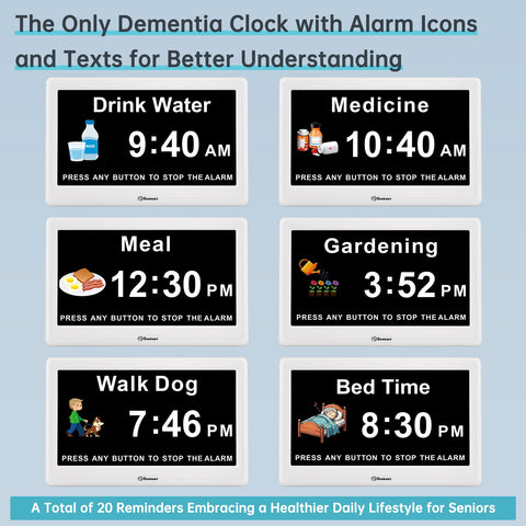 Soobest senior clock offers adjustable alarm sounds for gentle wake.