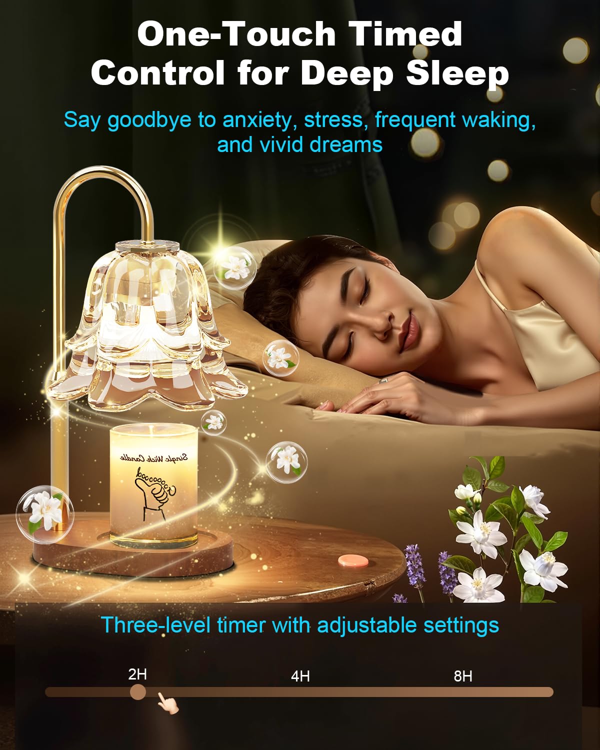 SooFoo dimmable candle warmer lamp provides customizable brightness levels.
