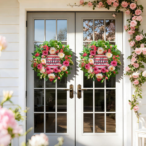 Soomeir 24-inch wreath provides bold visibility on large doors.
