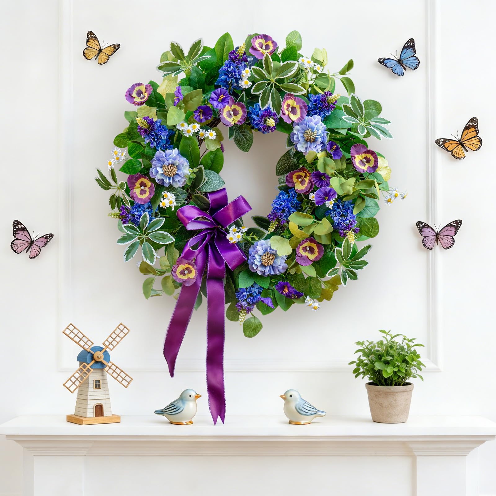 Soomeir lightweight wreath for easy hanging and low maintenance.