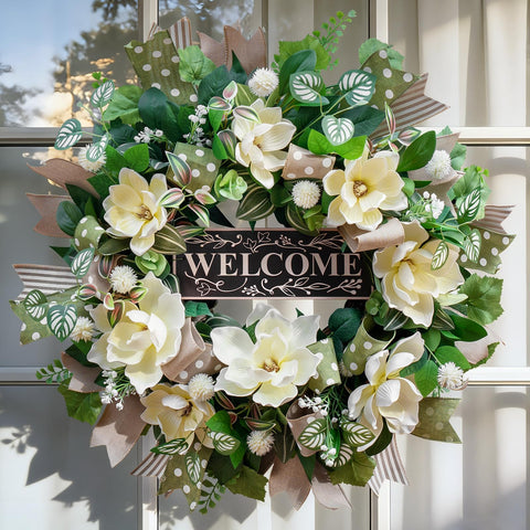 Soomeir large wreath makes a bold front entrance statement.
