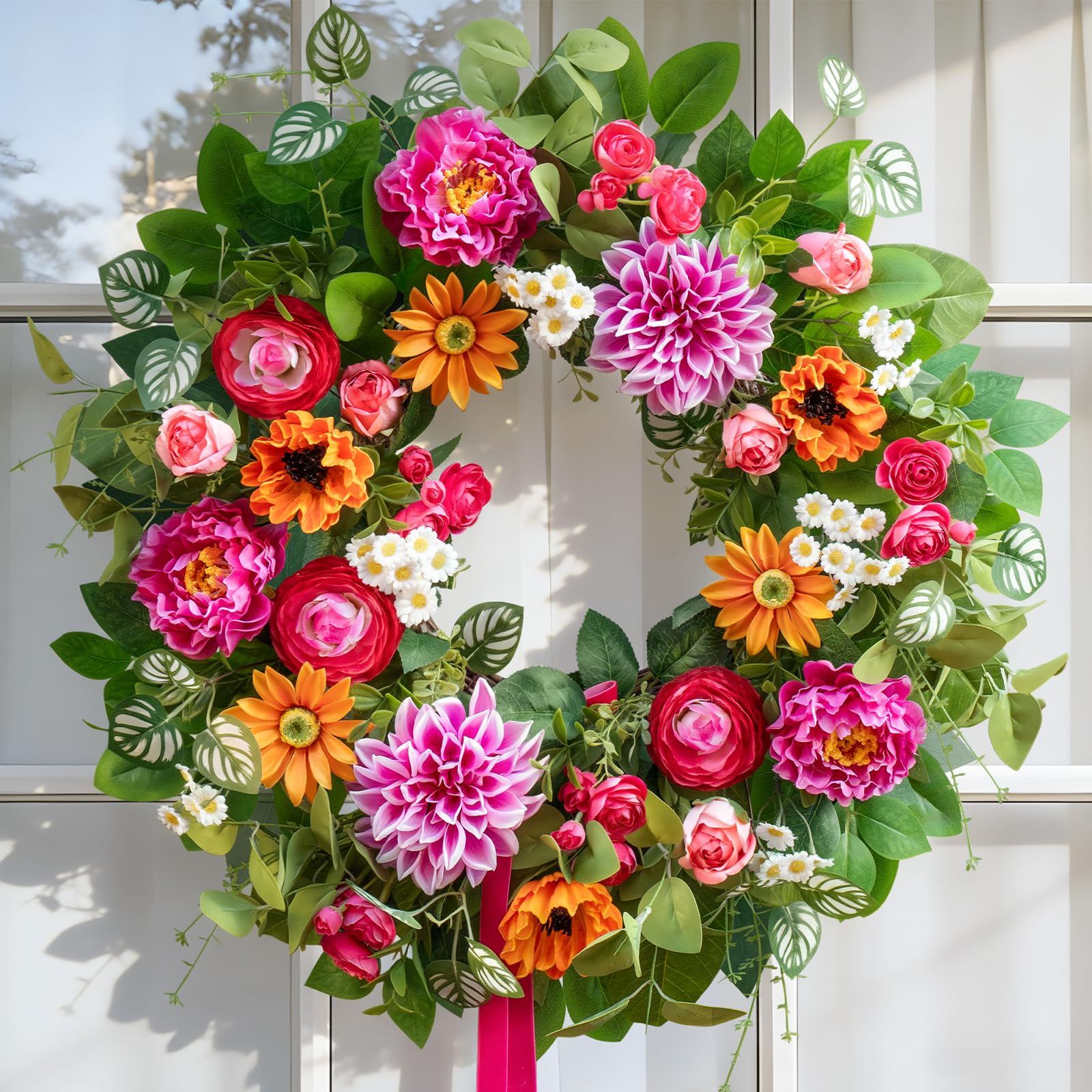 Lightweight Soomeir wreath is easy to hang and maintain.