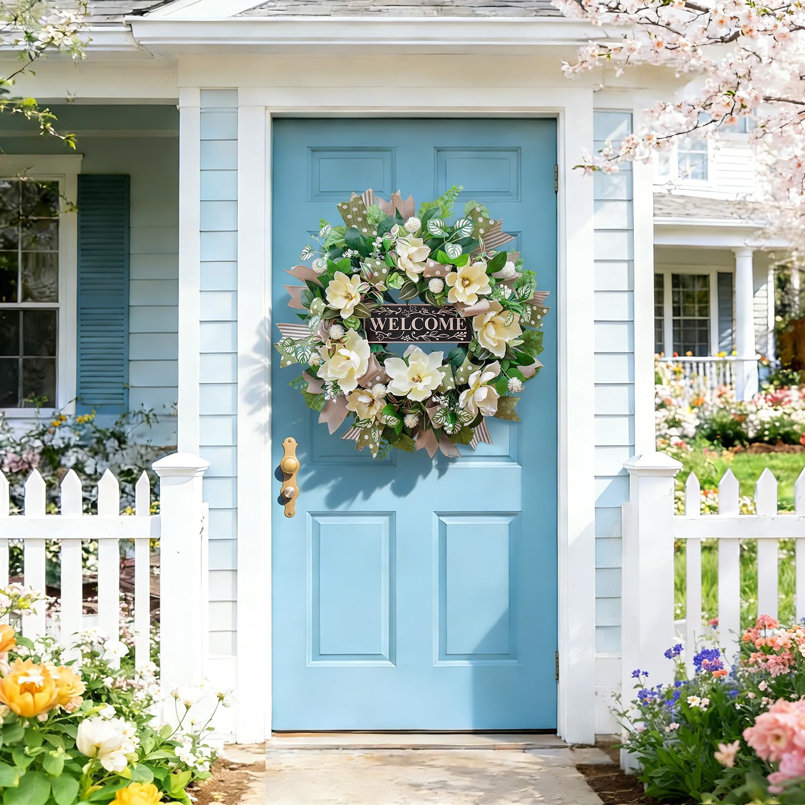 Soomeir neutral colors pair with black, white, wood, or glass doors.