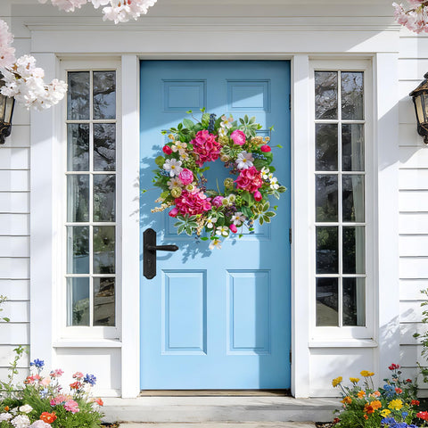 Soomeir outdoor covered space wreath stays elegant in sheltered areas.