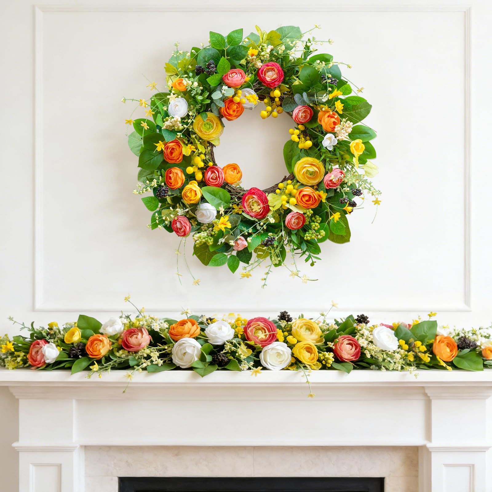 Soomeir outdoor wreath ideal for porches, walls, or doors year-round.