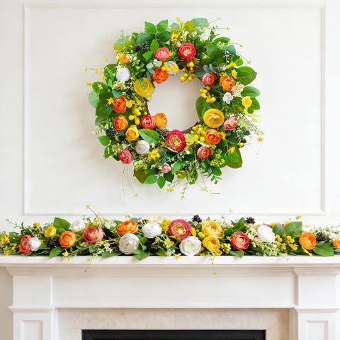 Soomeir outdoor wreath ideal for porches, walls, or doors year-round.