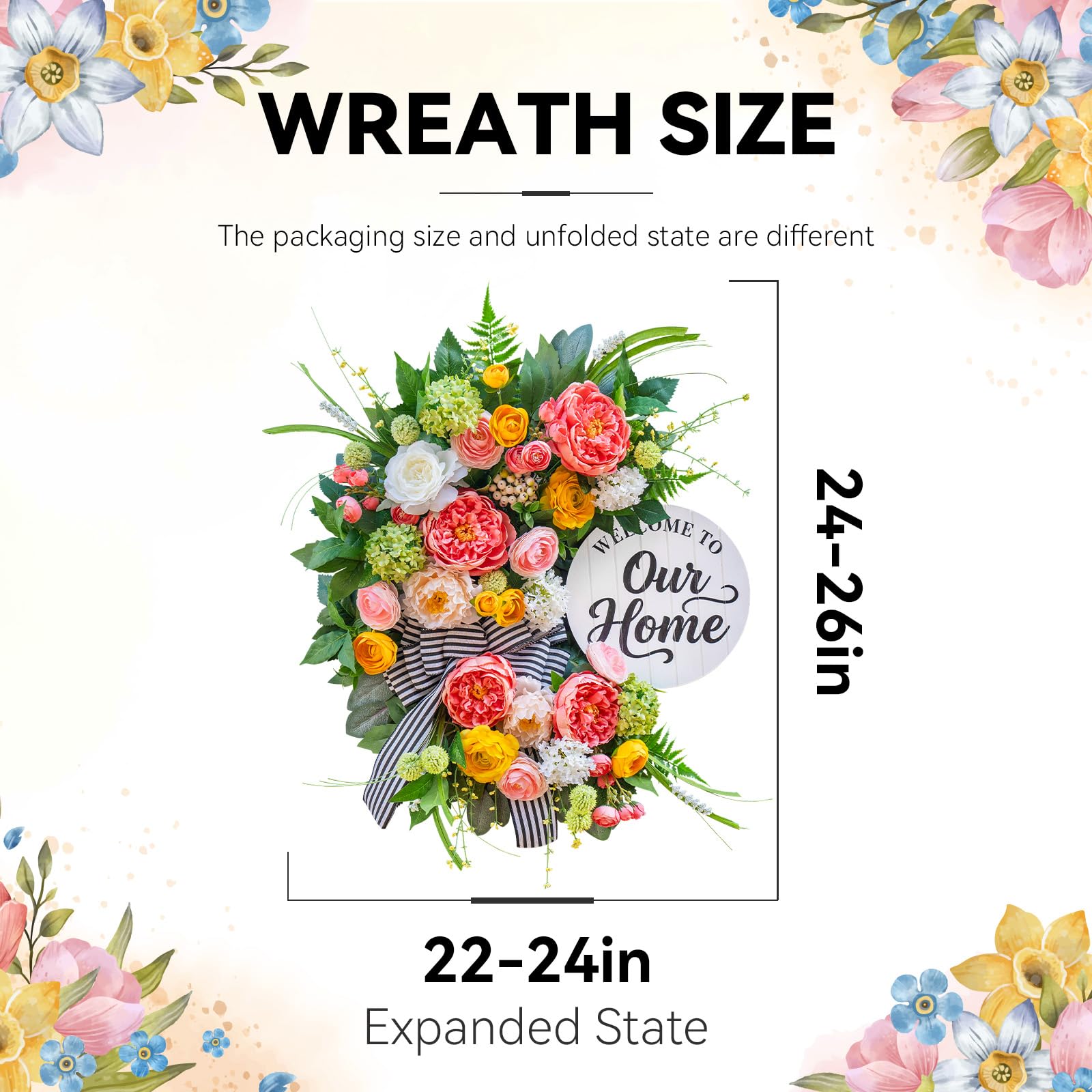 Soomeir ready-to-hang, gift-ready wreath for immediate display.