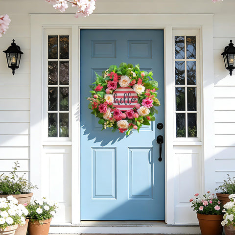 Soomeir ready-to-hang wreath simplifies seasonal refreshes.