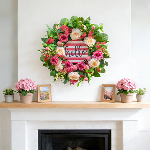 Soomeir spring-summer-multi-season wreath suits year-round decor.