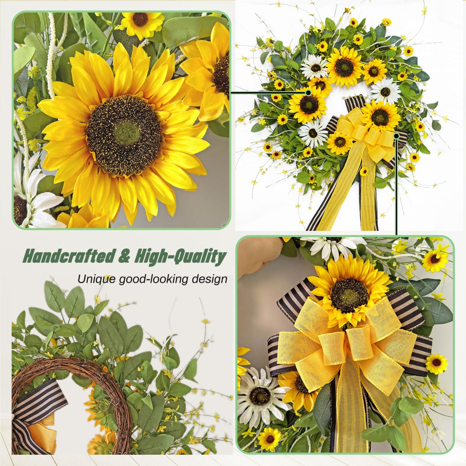 Soomeir wreath back loop enables easy hanging on doors or walls