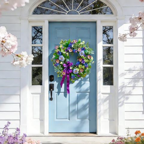 Soomeir versatile wreath fits multiple door styles and seasonal decor.
