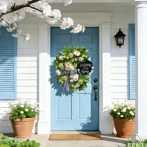 Soomeir wreath offers versatile front door décor for seasons and gifting