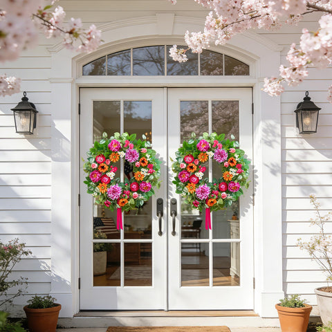 Weather-resistant wreath from Soomeir designed for covered outdoor spaces.