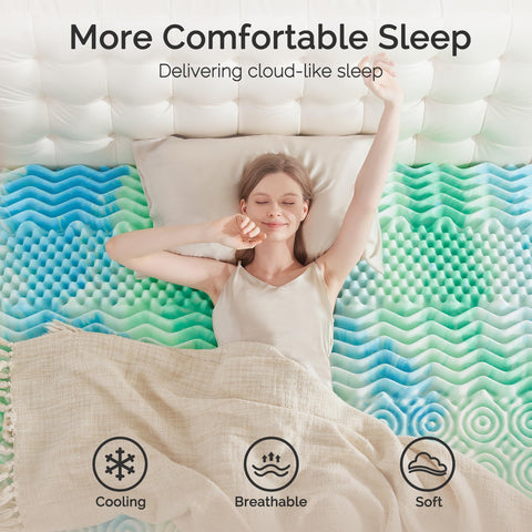SOOSLEEPY cooling gel topper highlighting breathable design for hot sleepers