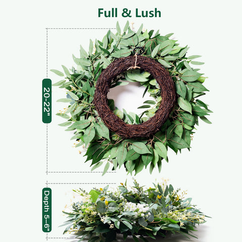 Soosubel wreath flowing willow leaves delivers modern farmhouse style