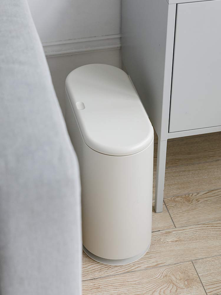 Sooyee press-type lid trash bin offers hygienic, one-touch waste access.