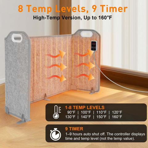 SOPHRAY under-desk heater in 5-fold design warming legs