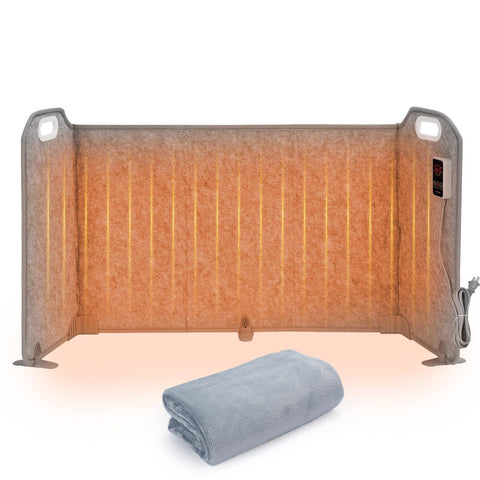 SOPHRAY under-desk heater with digital display showing temperature and time