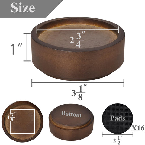 Sopicoz wood bed risers round 2inch stackable for added height and storage space.