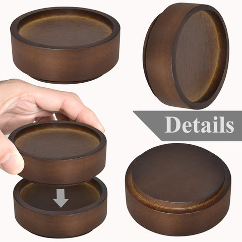 Sopicoz wood bed risers round 4inch stackable for higher furniture clearance.