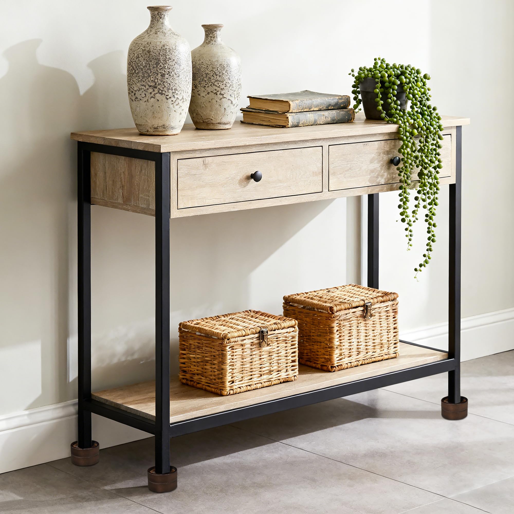 Sopicoz wood bed risers space-saving design boosts storage and organization.