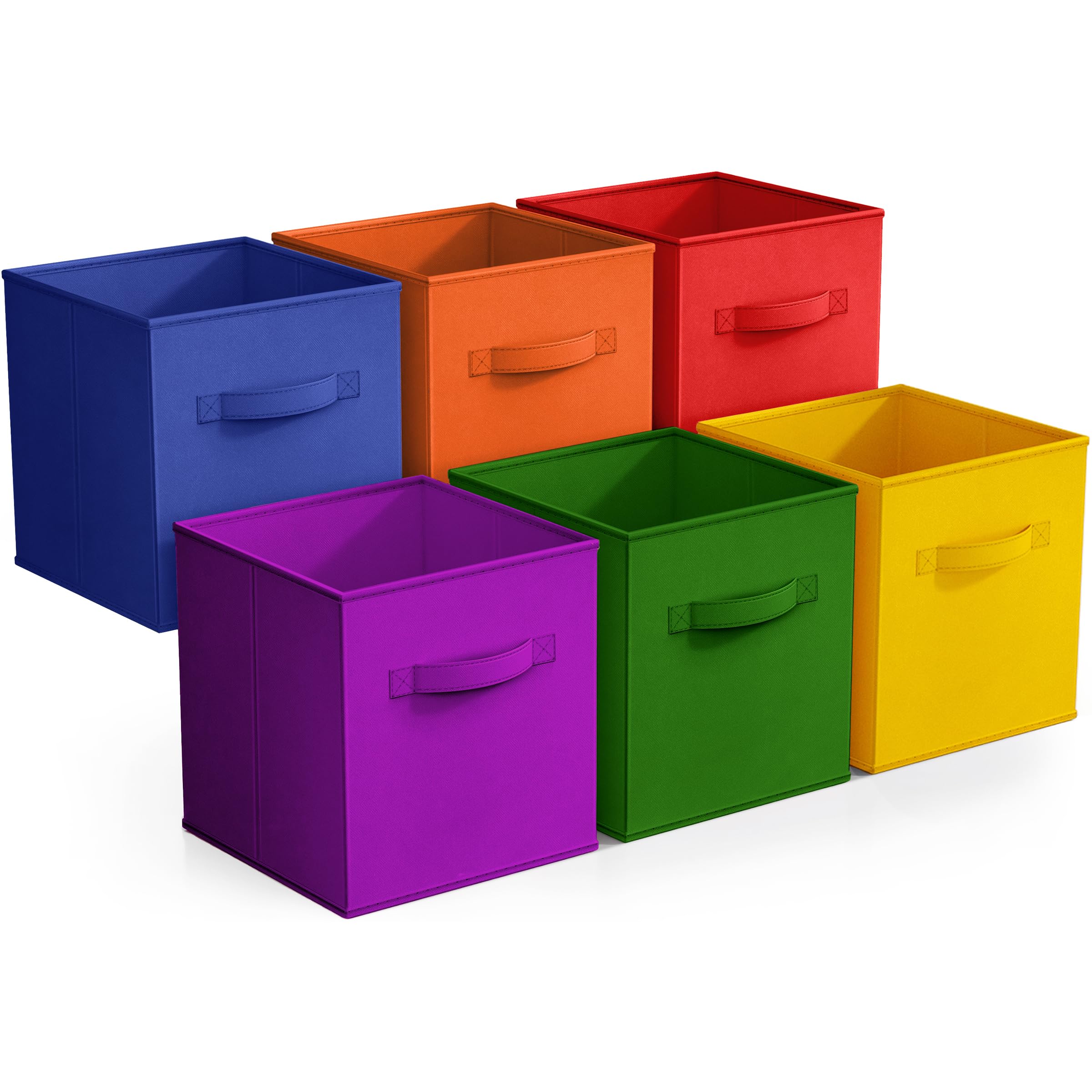 Sorbus 11-inch fabric storage cube on shelf organizing clothes and toys