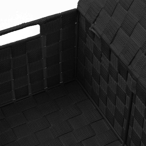 Sorbus under bed storage baskets in compact black woven design.