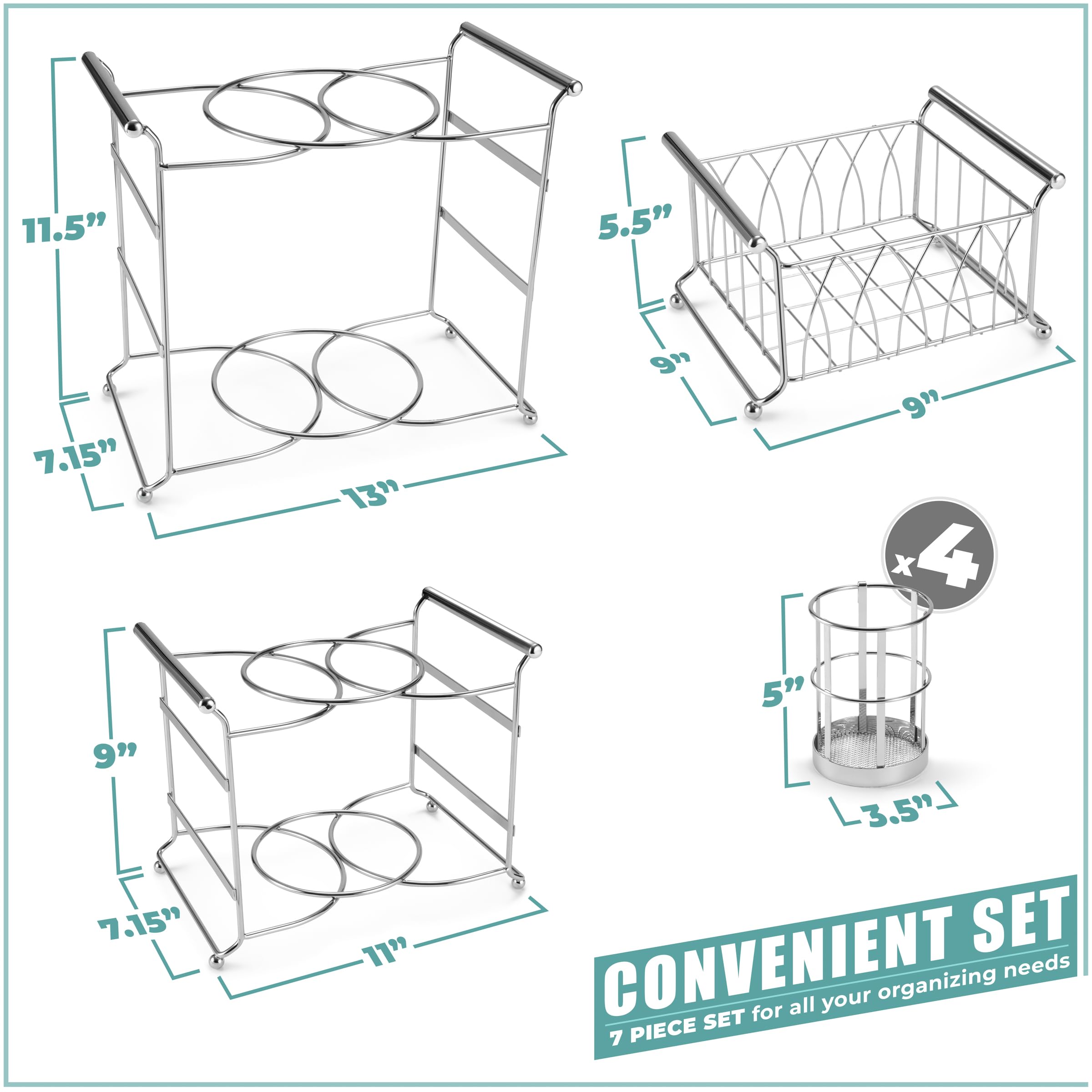 Sorbus Buffet Caddy side flatware compartments organize utensils for quick access