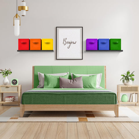 Sorbus cubes on a shelf creating neat book and accessory displays