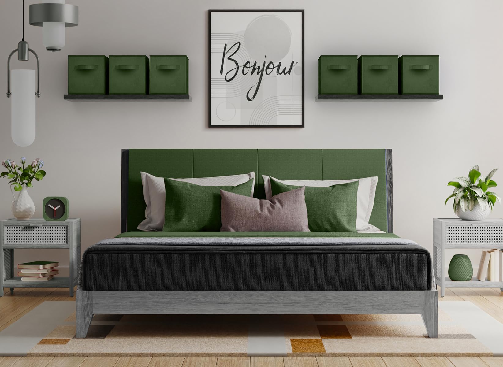 Sorbus Foldable Storage Cubes with handles shown on a shelf for easy transport.