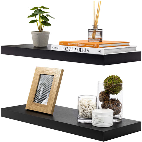 Sorbus engineered wood look shelves with matte finish for modern spaces