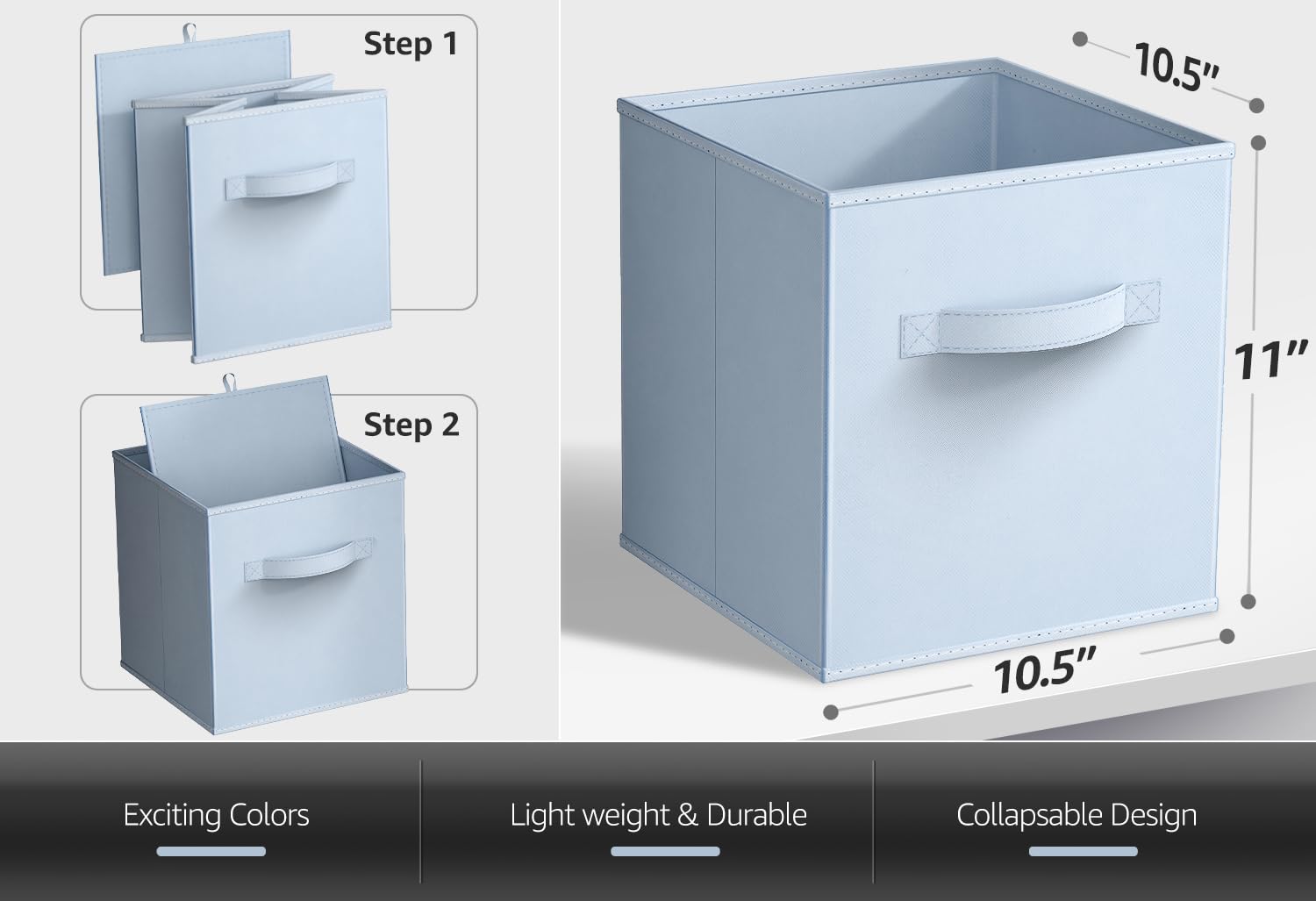 Sorbus fabric storage bins kept toys neatly contained on a shelf.